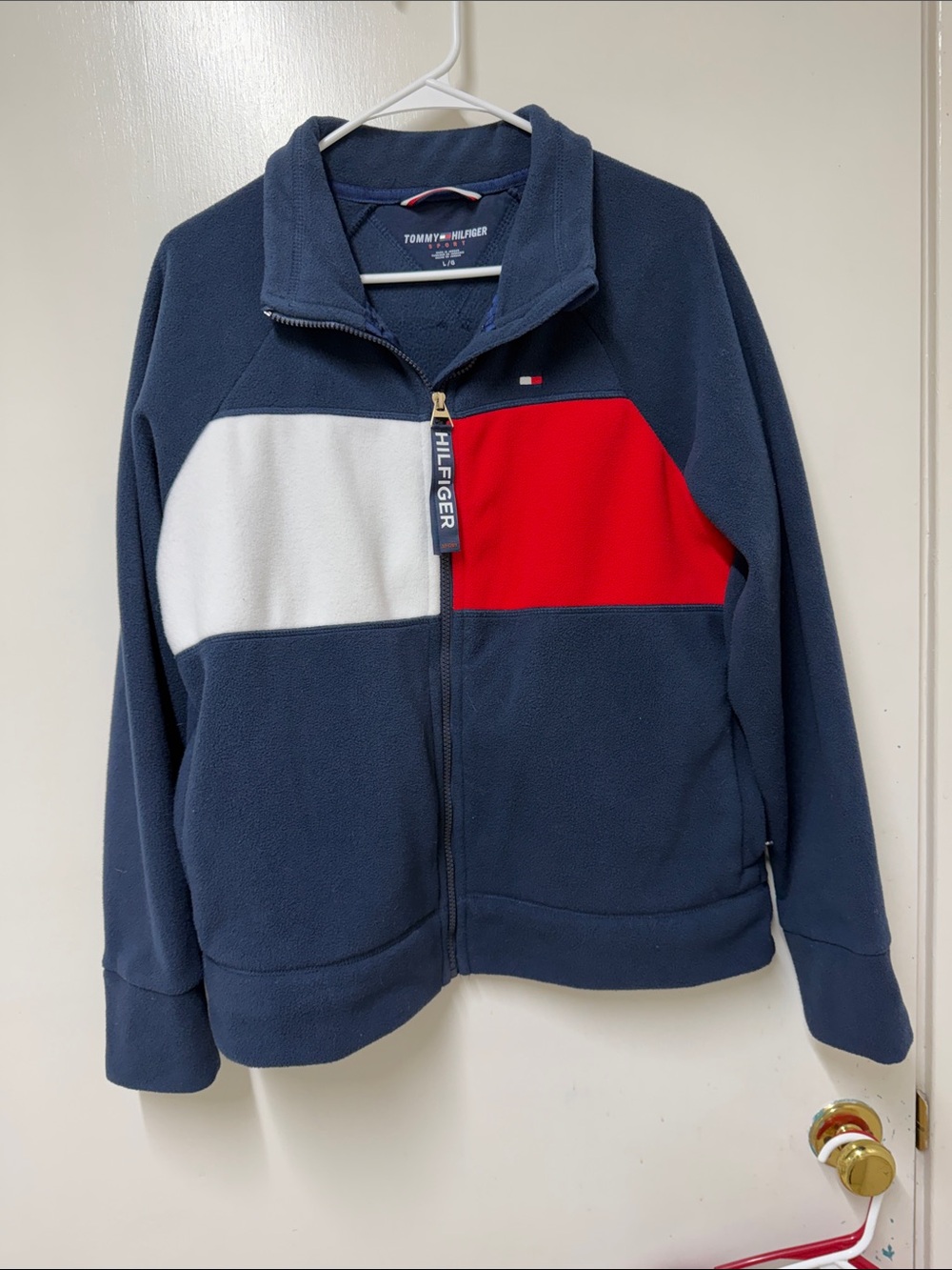 Tommy Hilfiger Navy, Red & White Colorblock Fleece Jacket